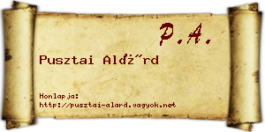 Pusztai Alárd névjegykártya